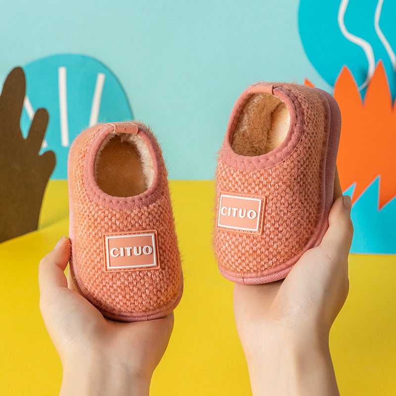 Children's Imitation Lamb Wool Baby Home Cotton Shoes Indoor Use - Wobakids
