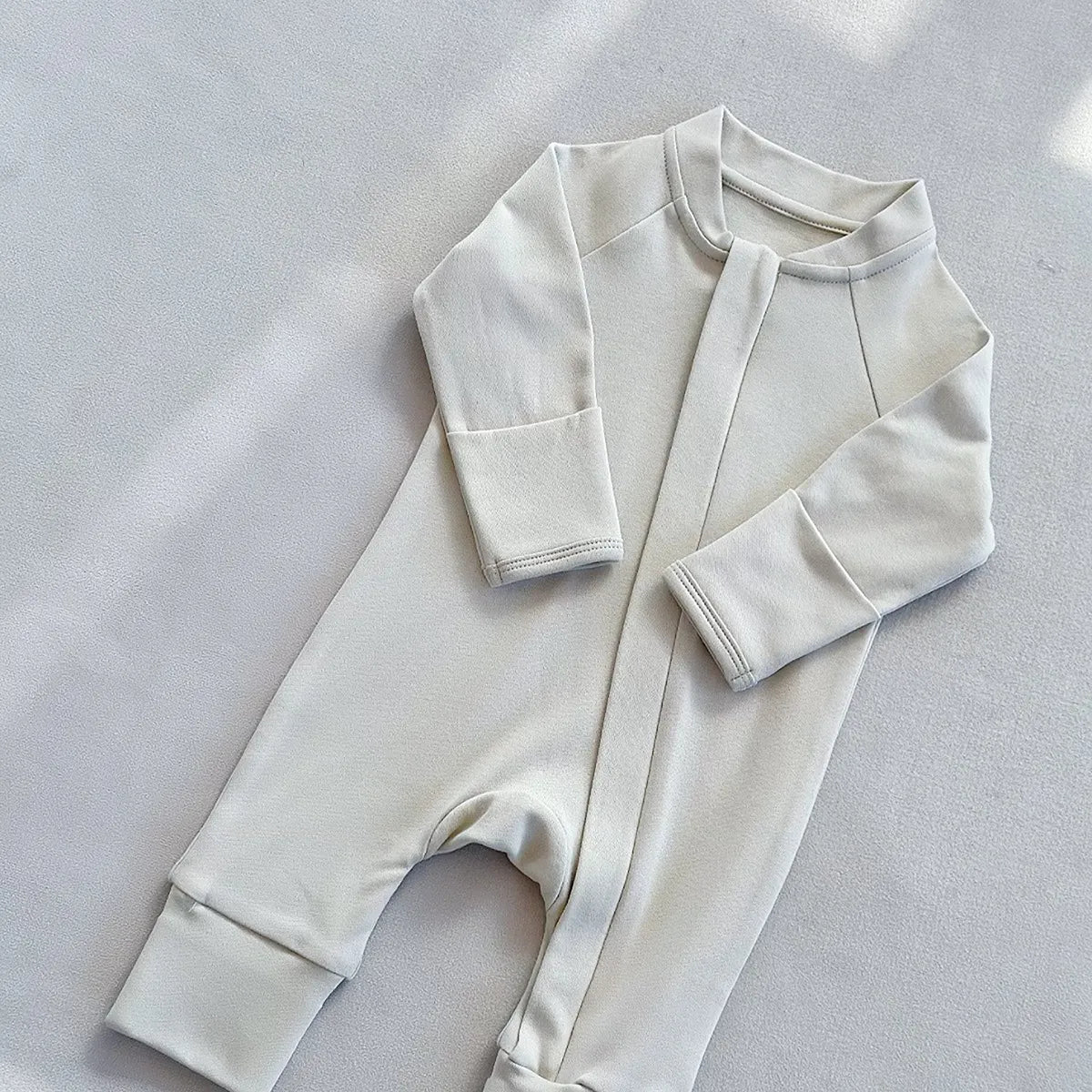 Long-Sleeve Zip-Up Baby Romper