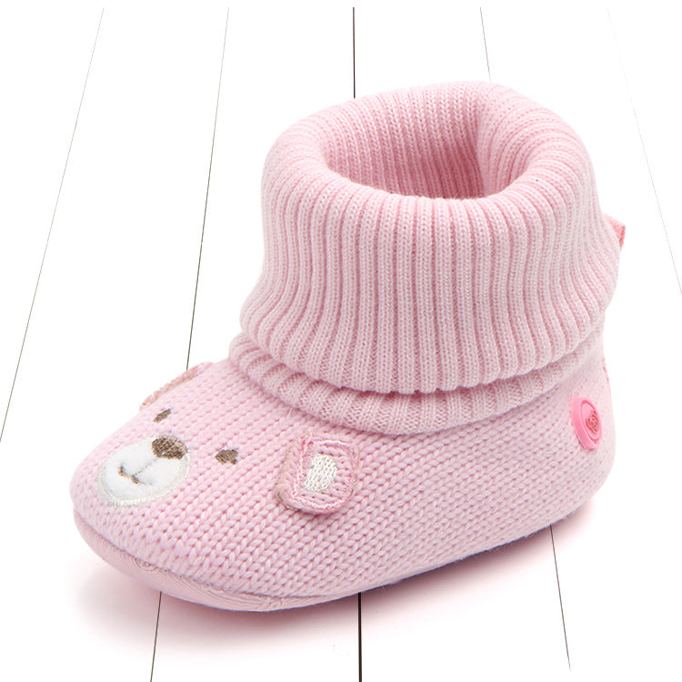 Autumn new cartoon woolen shoes baby toddler shoes