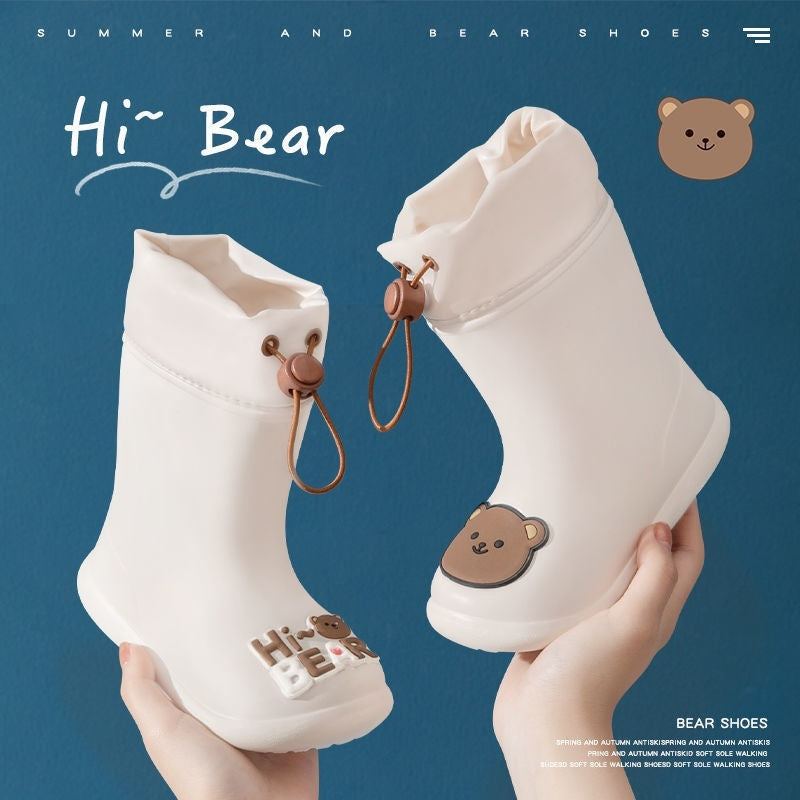 Children's Non-slip Drawstring Waterproof Rain Boots