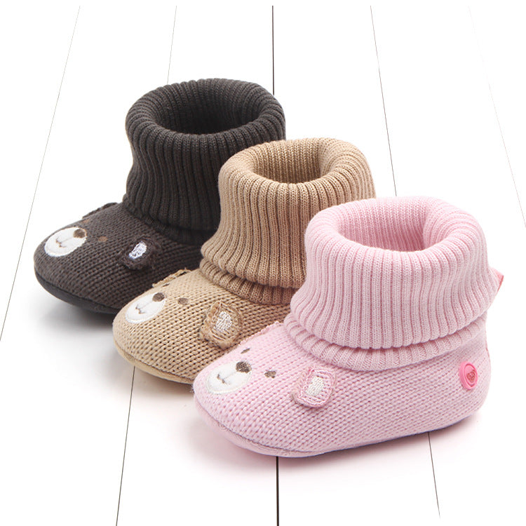 Autumn new cartoon woolen shoes baby toddler shoes - Wobakids