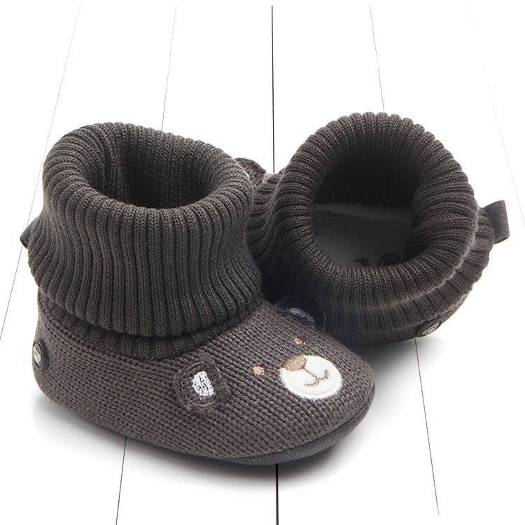 Autumn new cartoon woolen shoes baby toddler shoes - Wobakids