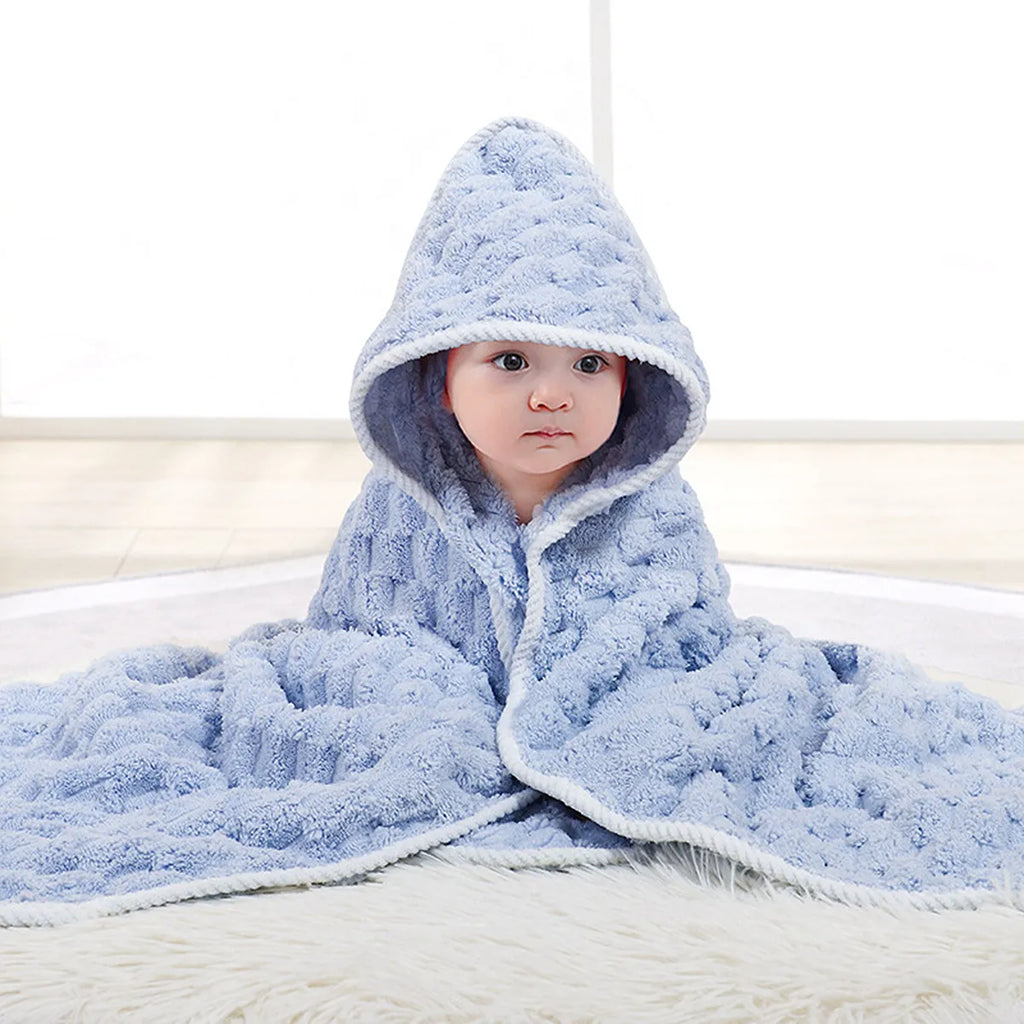 Kids Hooded Bathrobe Blanket