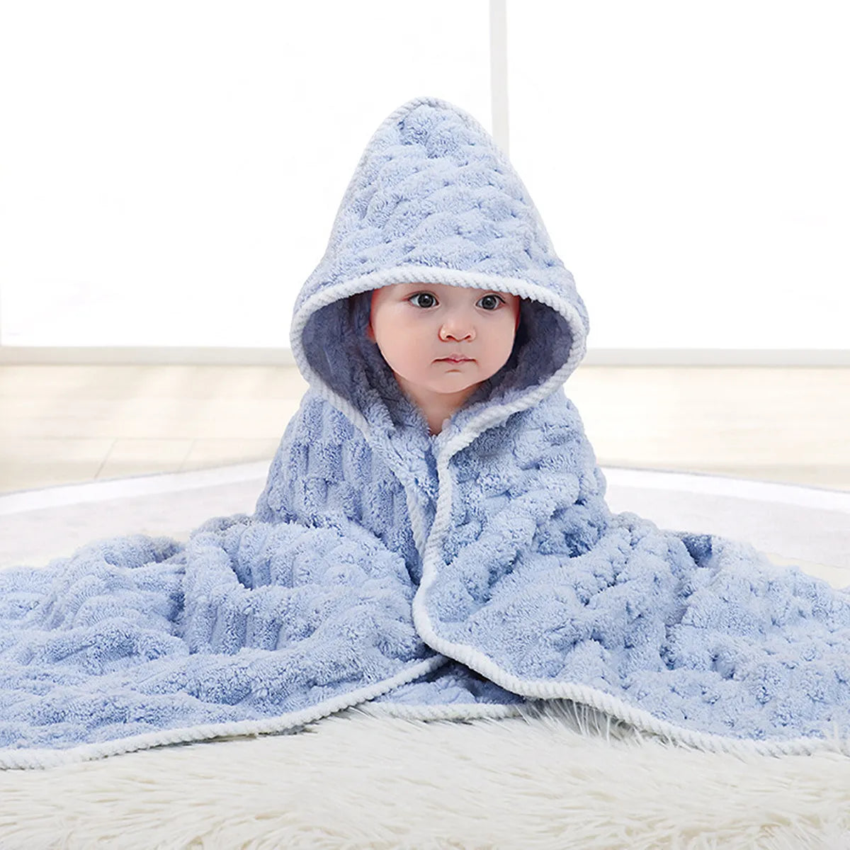 Kids Hooded Bathrobe Blanket