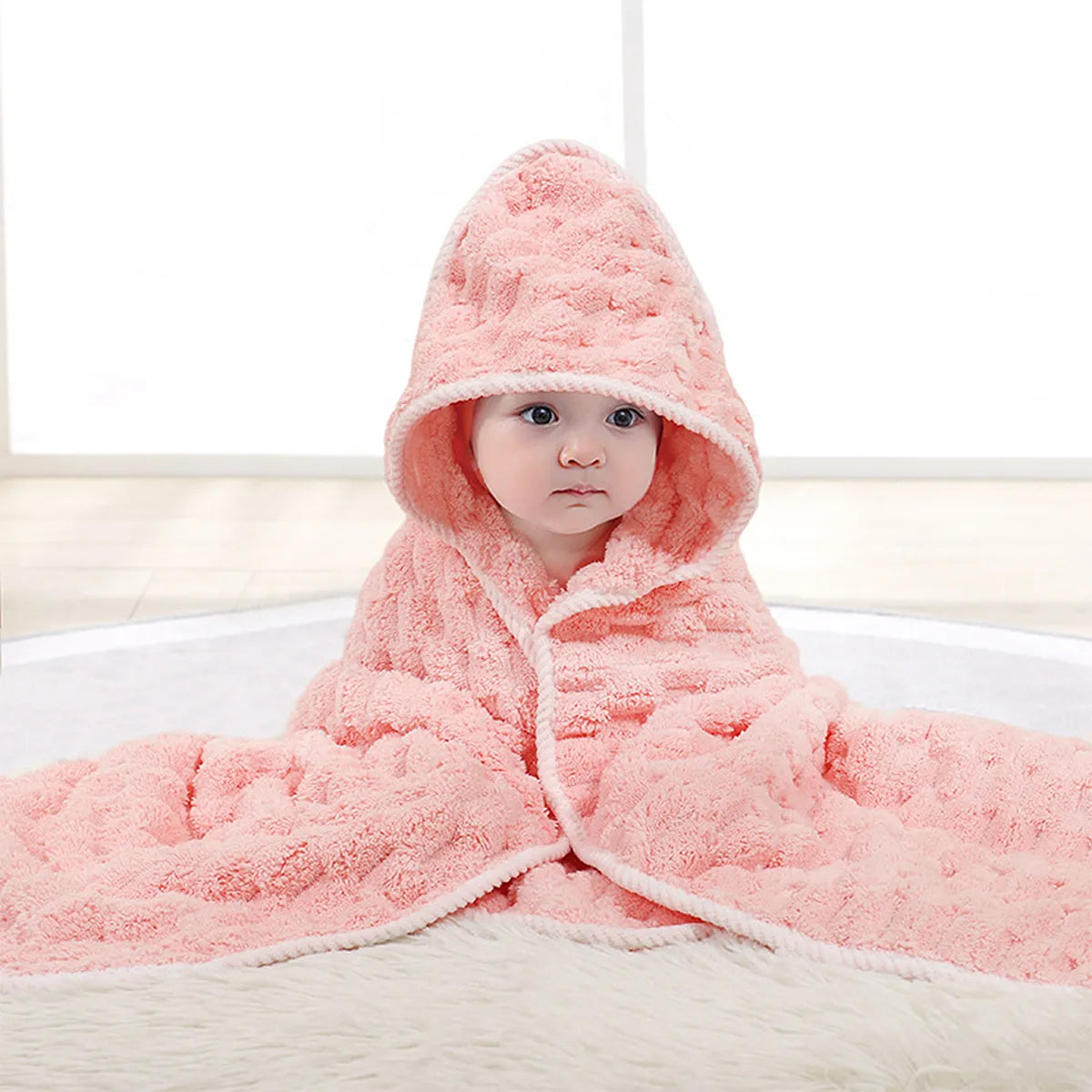 Kids Hooded Bathrobe Blanket