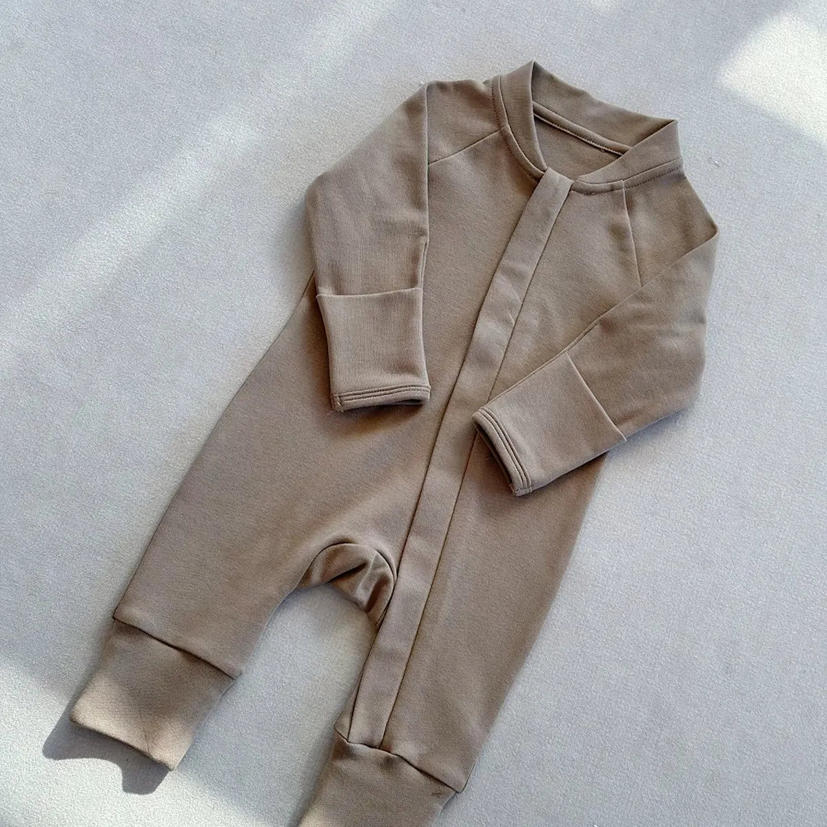 Long-Sleeve Zip-Up Baby Romper