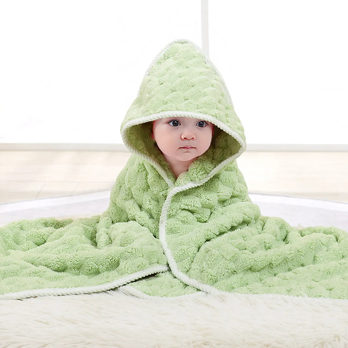 Kids Hooded Bathrobe Blanket
