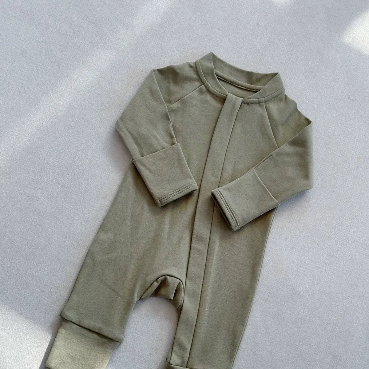 Long-Sleeve Zip-Up Baby Romper