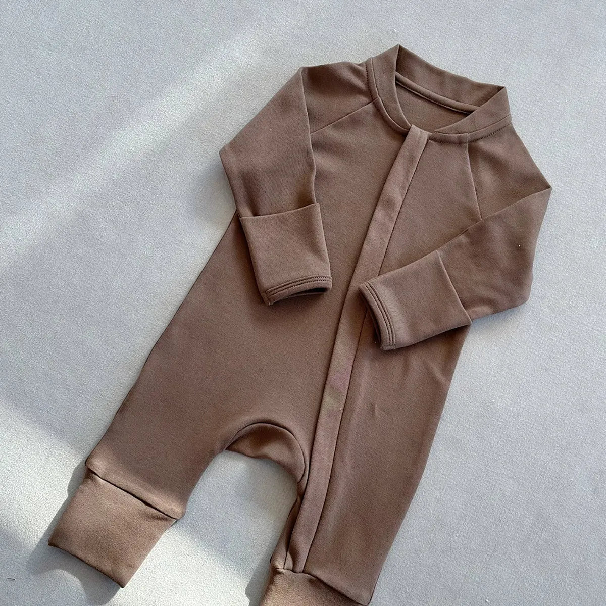 Long-Sleeve Zip-Up Baby Romper