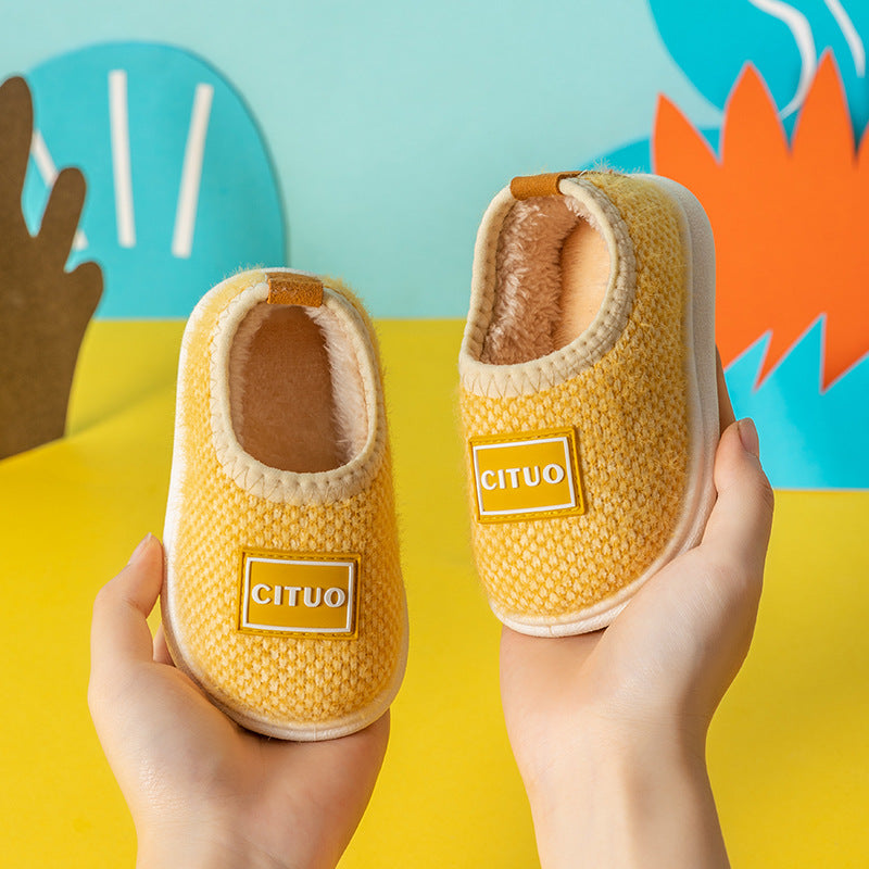 Children's Imitation Lamb Wool Baby Home Cotton Shoes Indoor Use - Wobakids
