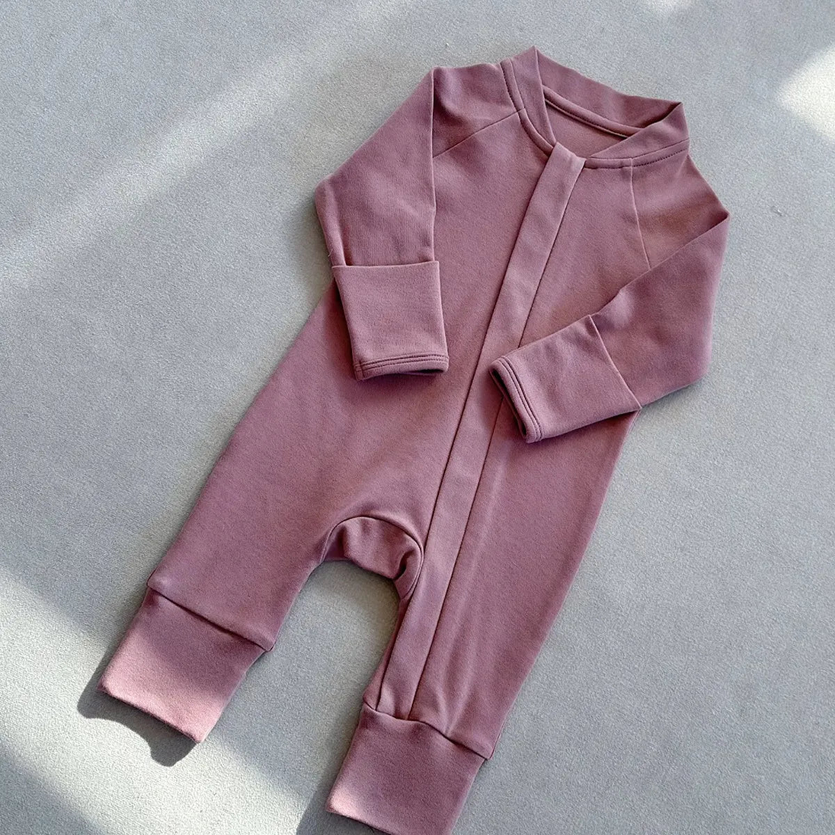 Long-Sleeve Zip-Up Baby Romper