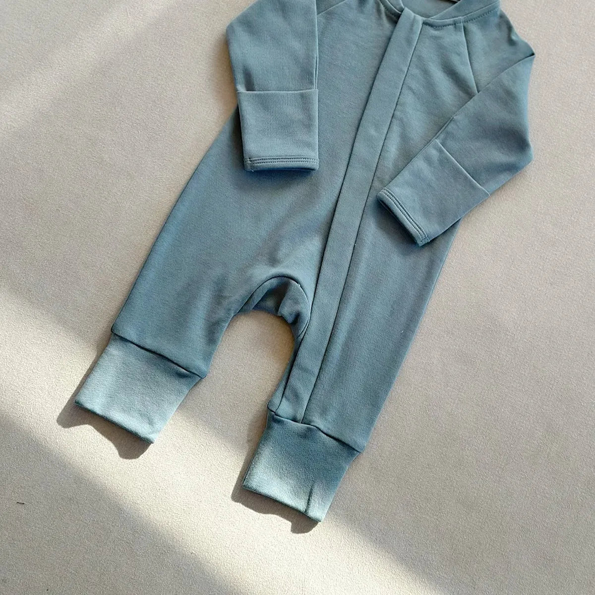 Long-Sleeve Zip-Up Baby Romper