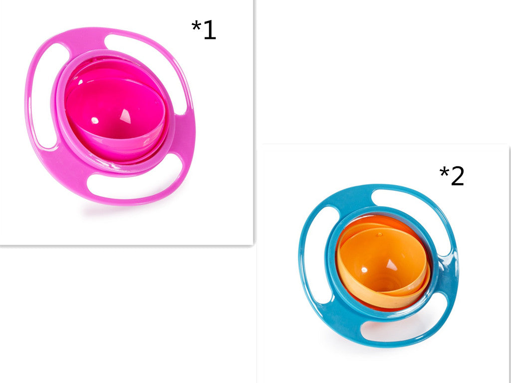 Blue and pink rotating snack bowls shown as a color combination set