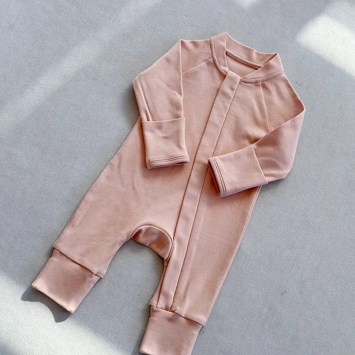 Long-Sleeve Zip-Up Baby Romper