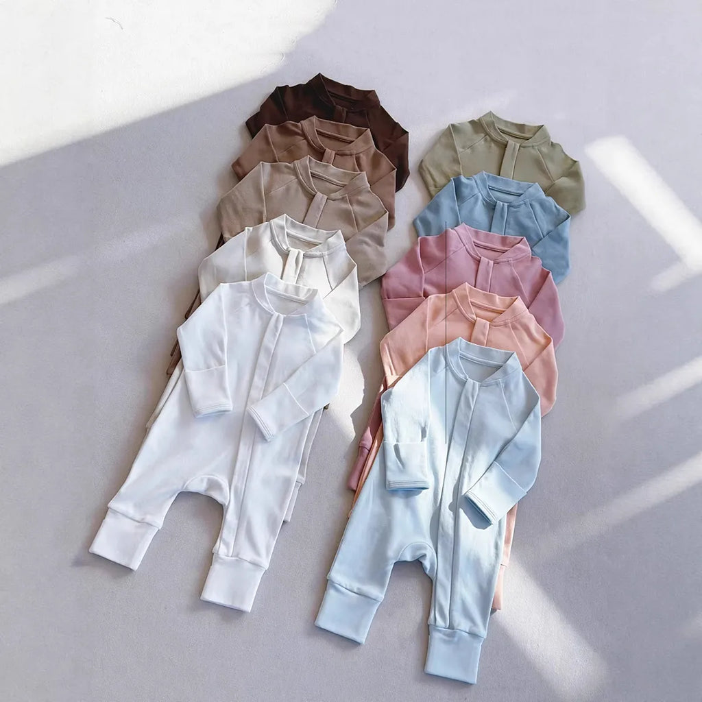 Long-Sleeve Zip-Up Baby Romper